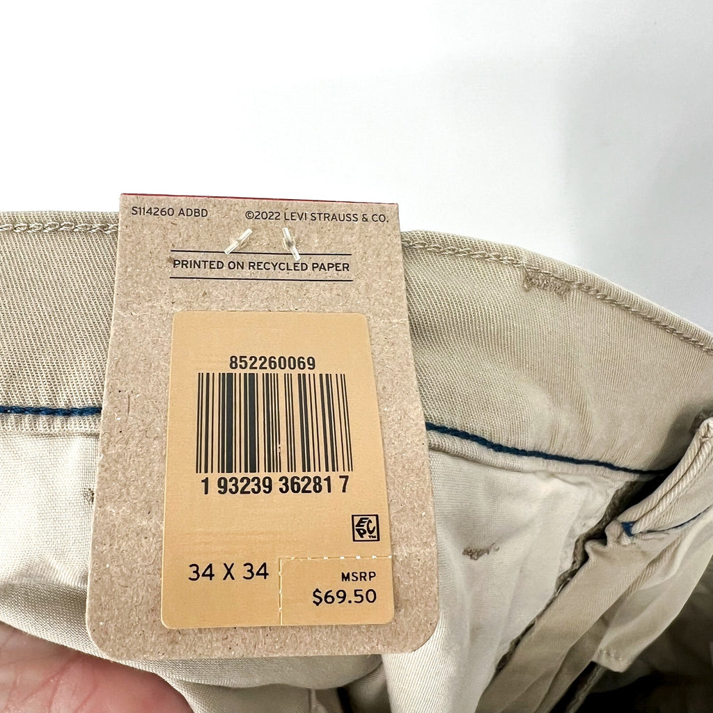 LEVI'S Men's XX Standard Taper Chinos 34x34 Tan True Chino Pants 85226-0069 NWT