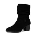SKECHERS Womens Taxi Compelling Flirt Bootie Size 10 Black Suede Heels Boots NIB