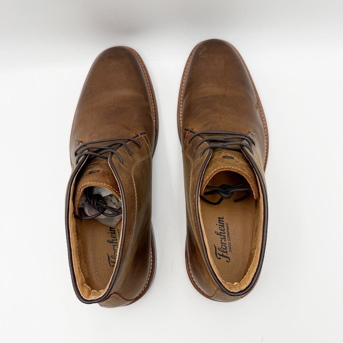 Florsheim Mens Anthem Plain Toe Chukka Boots Size 10.5 M Brown Leather NWOB