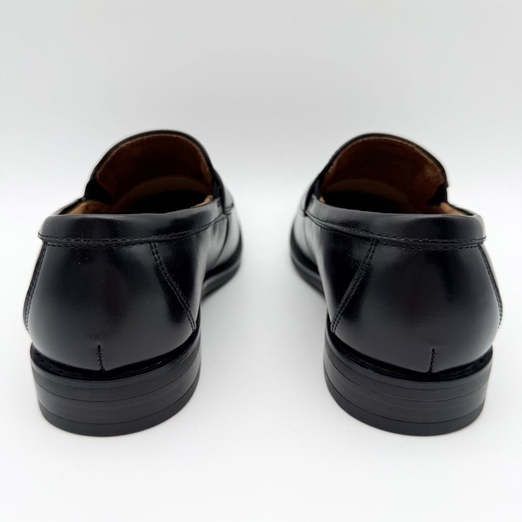 Florsheim Kids Boys Rucci Moc Toe Penny Loafers US 1.5 M Black Leather NIB