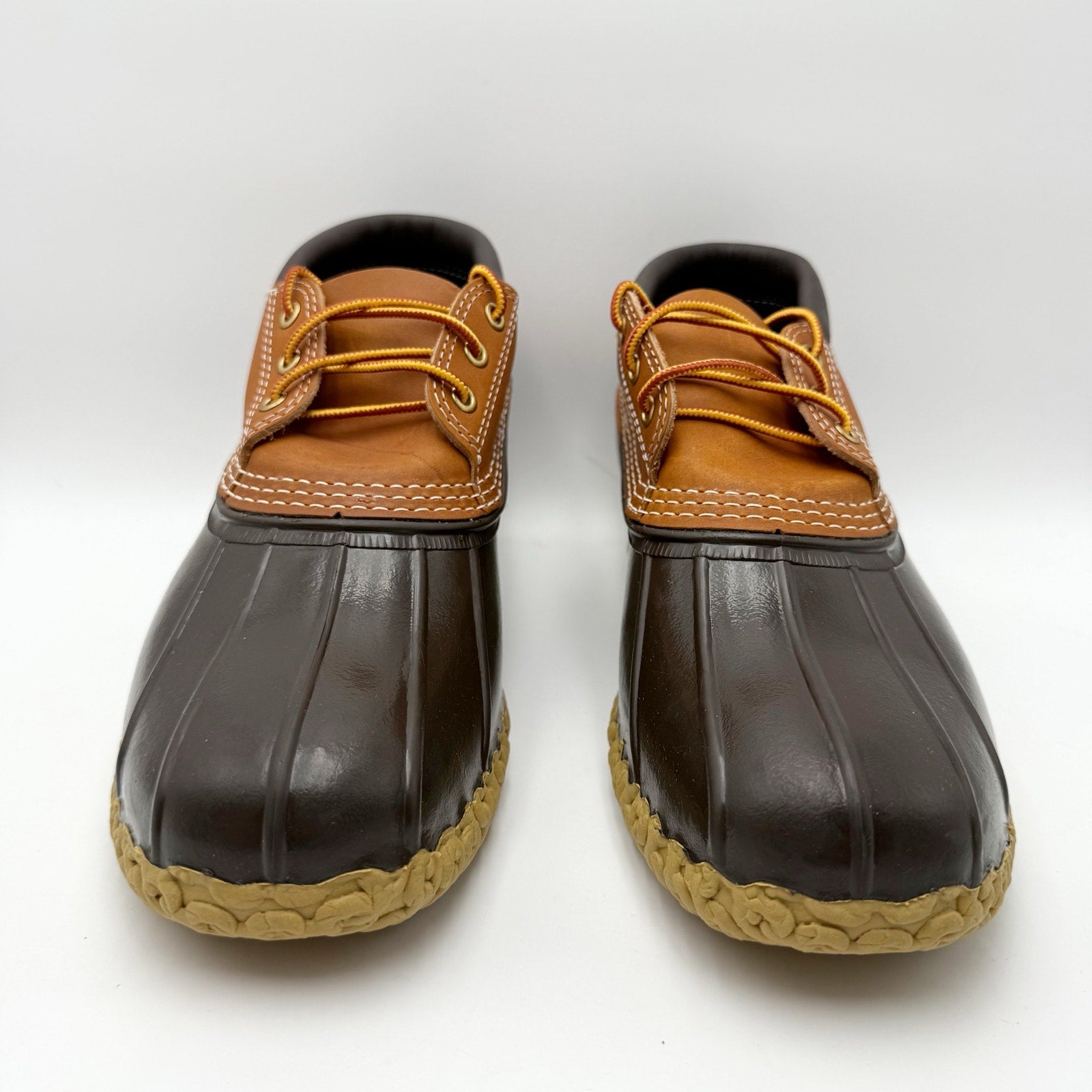 L.L.Bean Mens Gumshoe Ankle Booties Size 12 Brown Leather Rubber Waterproof NIB