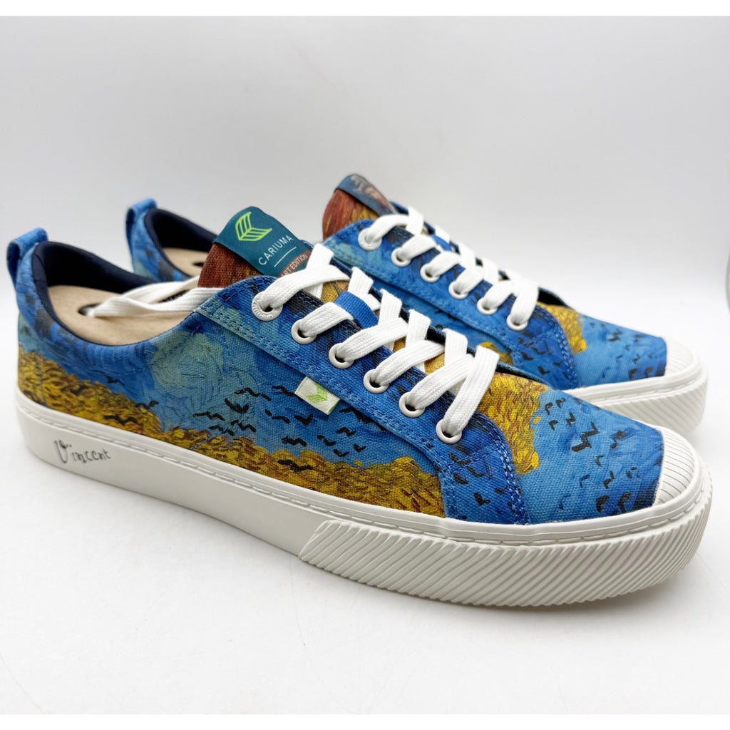 Cariuma X Van Gogh Men's VGM OCA Low Sneakers US 10.5 Blue Wheatfield Canvas NIB