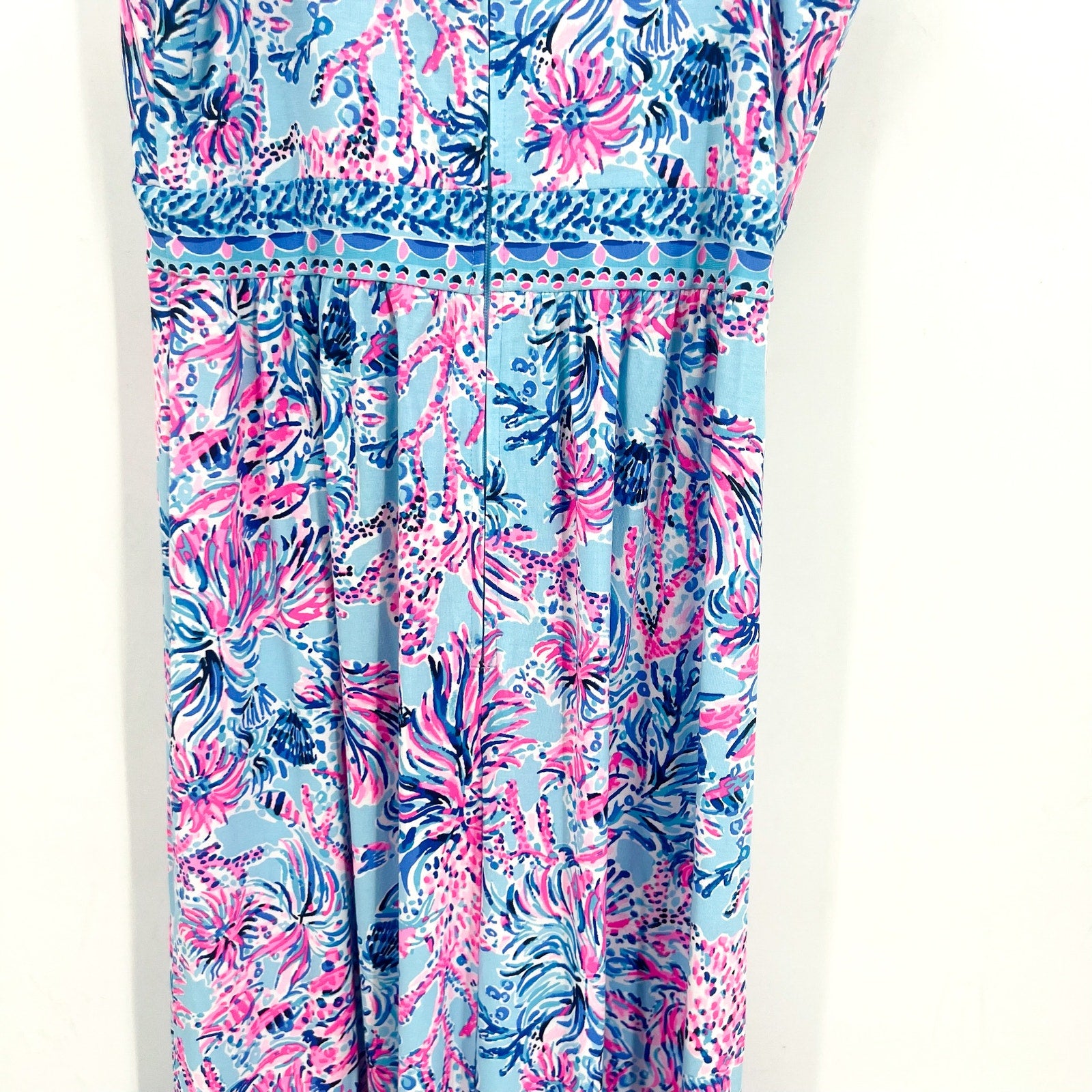 LILLY PULITZER Serena V-Neck Maxi Dress Size 2 Celestial Blue Seek and Sea NWT