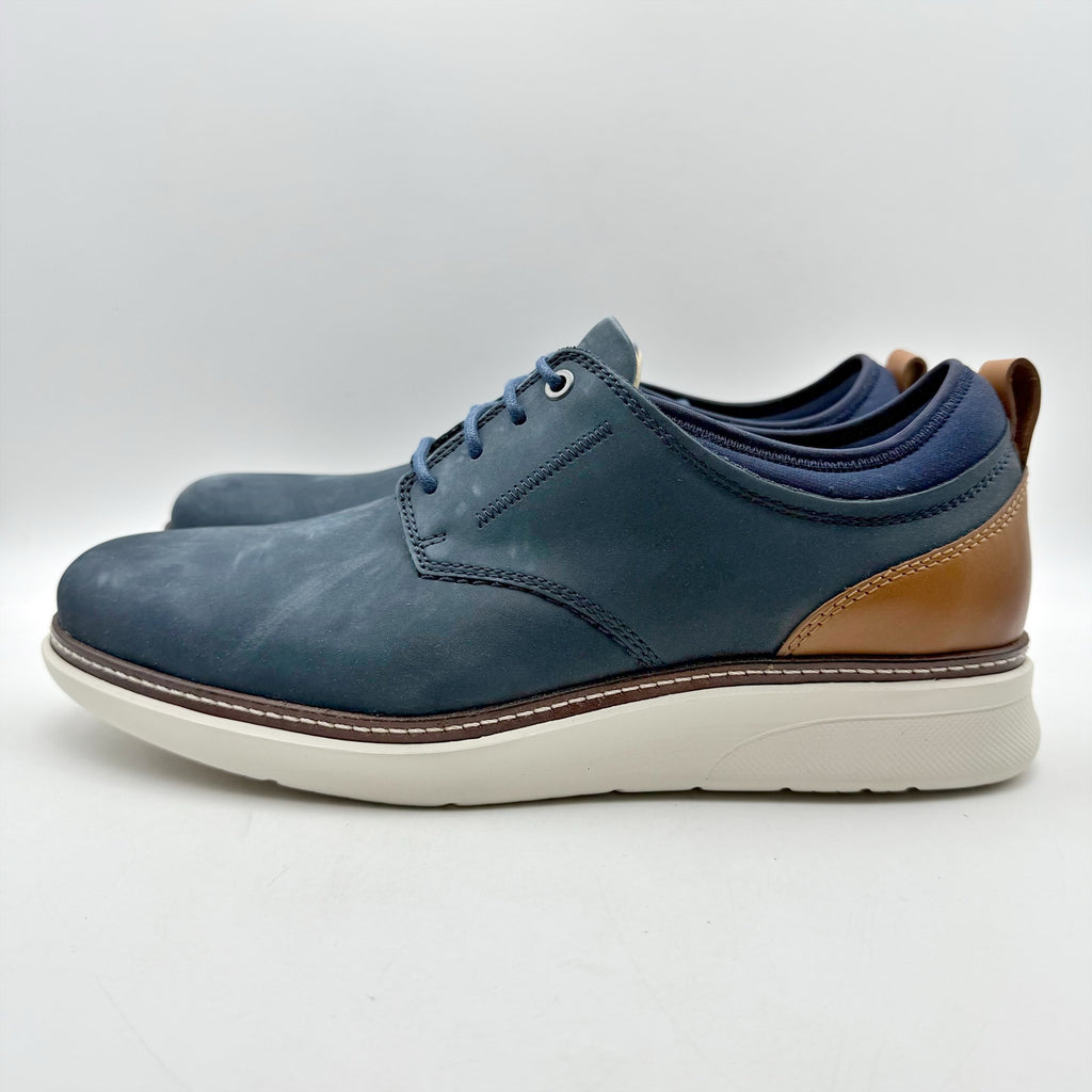 Samuel Hubbard Mens Rafael Lace Up Sneakers US 11.5 Wide Blue Navy Nubuck NWOB