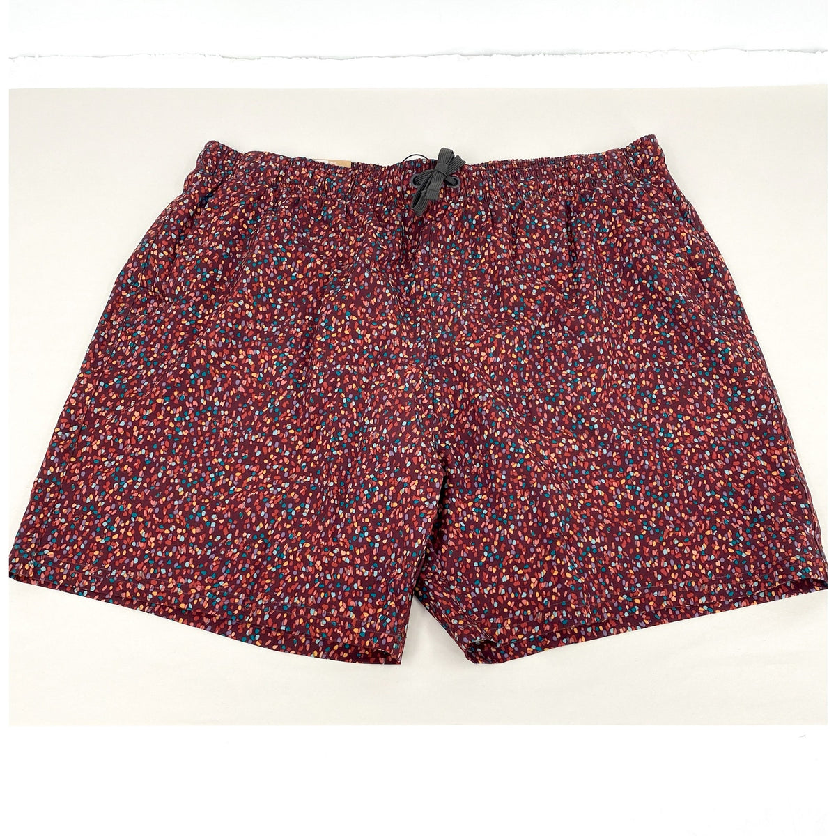 PRANA Men's Plunge Swim Shorts XL Red Cacao Alotta Dots 6" Inseam Liner NWT