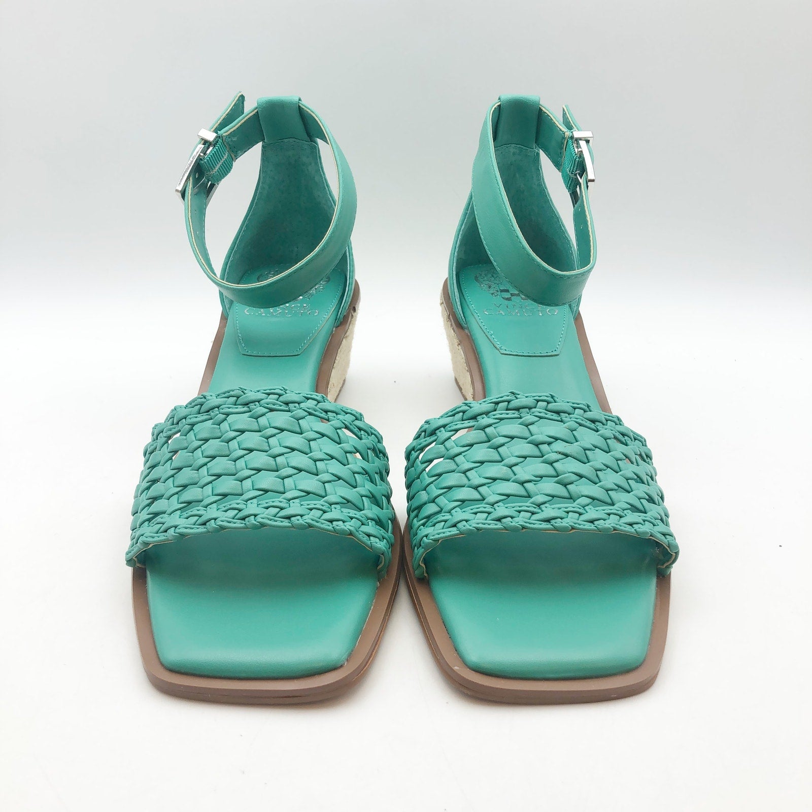 Vince Camuto Womens Bretandi Espadrille Wedge Sandals Size 7.5 Blue Green NIB