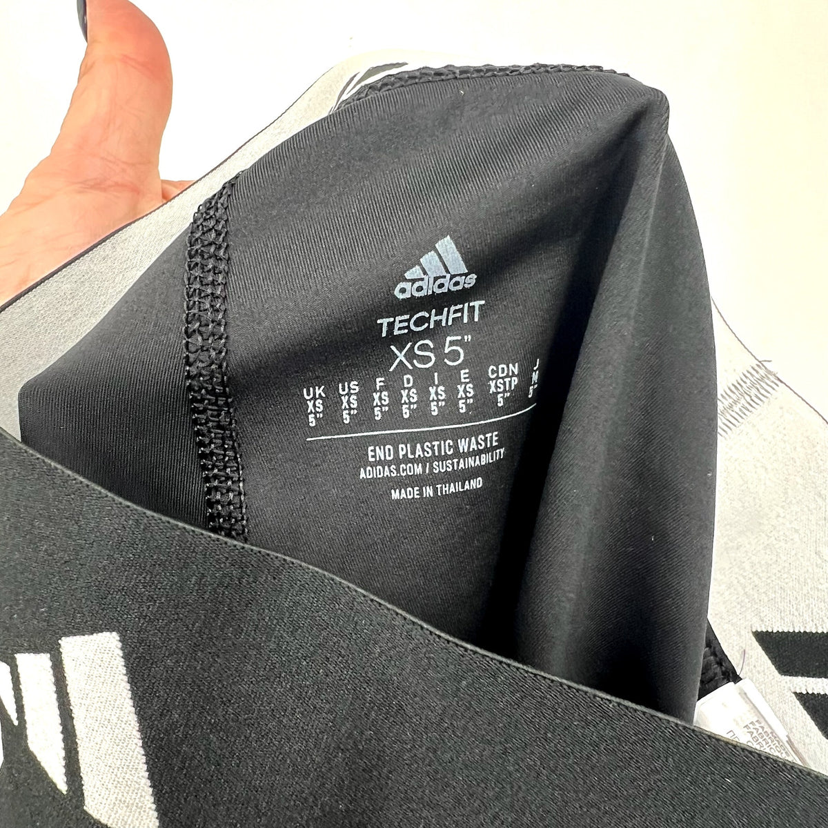 ADIDAS Women's TechFit Sport Short Tight XS Black Black Elastic Waist NWT