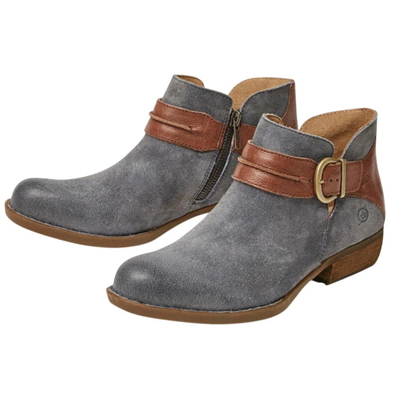 Born Womens Kati Ankle Booties US 8 M Blue Brown Leather NWOB