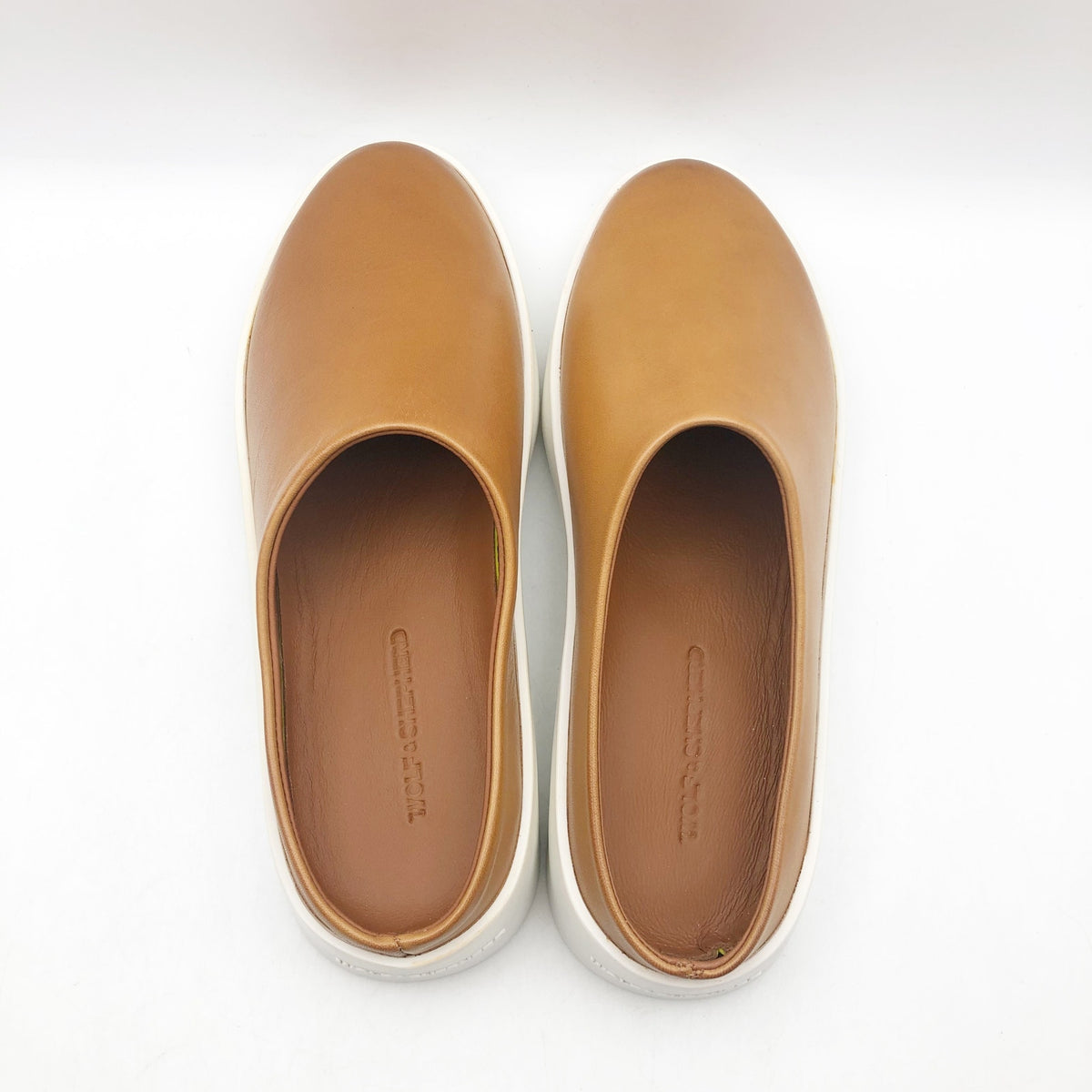 Wolf & Shepherd Cruise Mule Slip On Shoes Womens 6 Mens 4.5 Tan Leather NIB