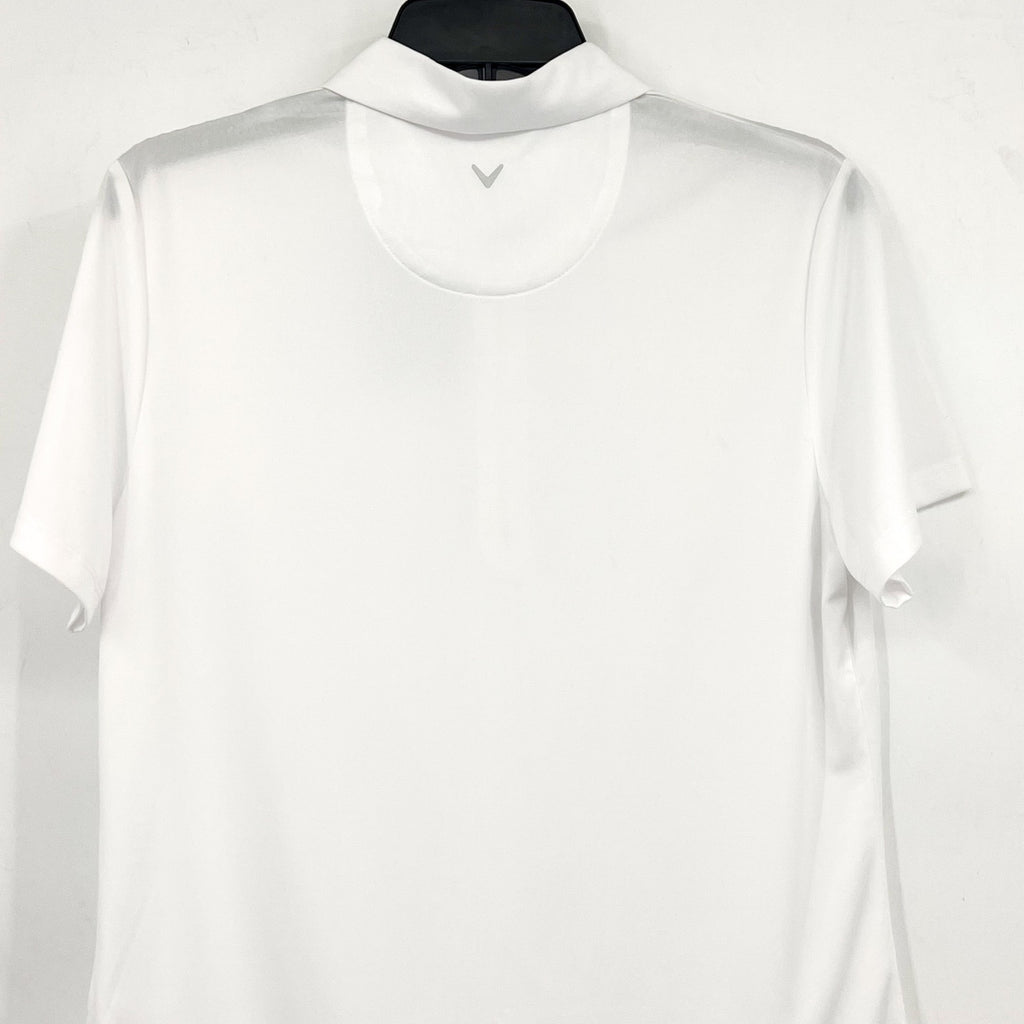 CALLAWAY 1/4 Zip Short Sleeve Golf Polo Shirt Large Brilliant White Heather NWT