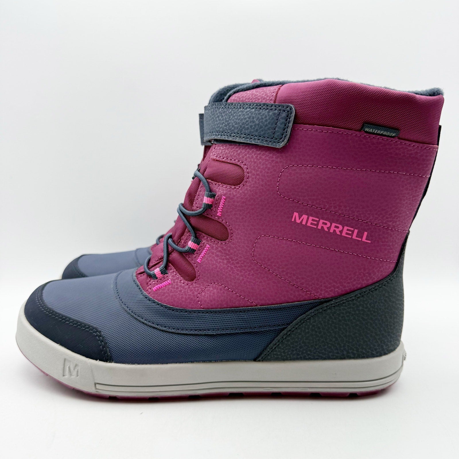 Merrell Kids Snow Storm Winter Boots US 7 M EU 38 Berry Navy Waterproof NIB