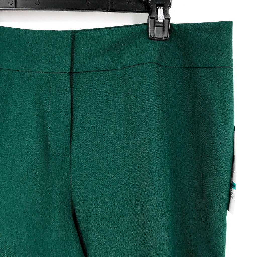 LE SUIT Womens Slim Straight Suit Pants Size 16 Petite Emerald Green Stretch NWT