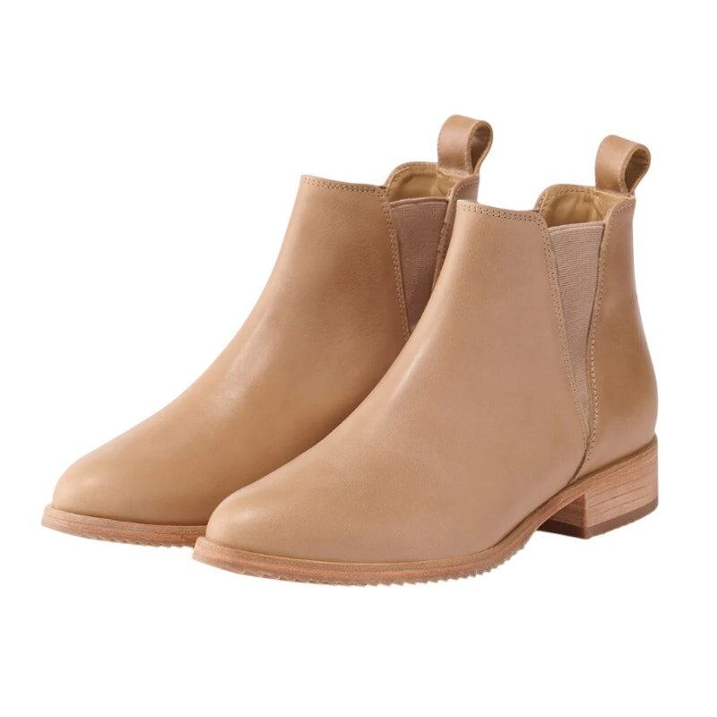 Nisolo Womens Eva Everyday Chelsea Boot US 6.5 Tan Leather Water Resistant NIB