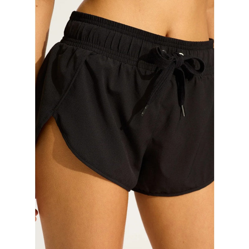 SEAFOLLY COLLECTIVE Women's Active Boardshorts Size 4 XS Black Drawstring NWT