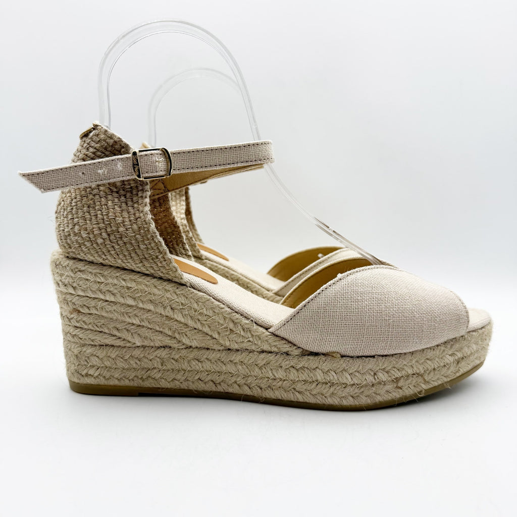 Toni Pons Womens Lua-NT Espadrilles EU 41 US 10.5 Cream Sandals Wedge Heels NIB