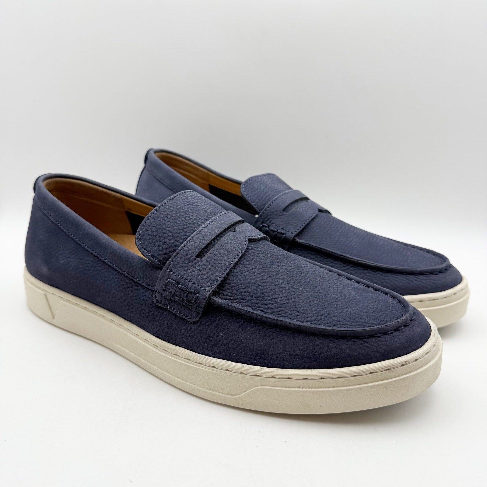 Vionic Mens Thompson Loafers US 11.5 M EU 44.5 Navy Blue Suede NIB