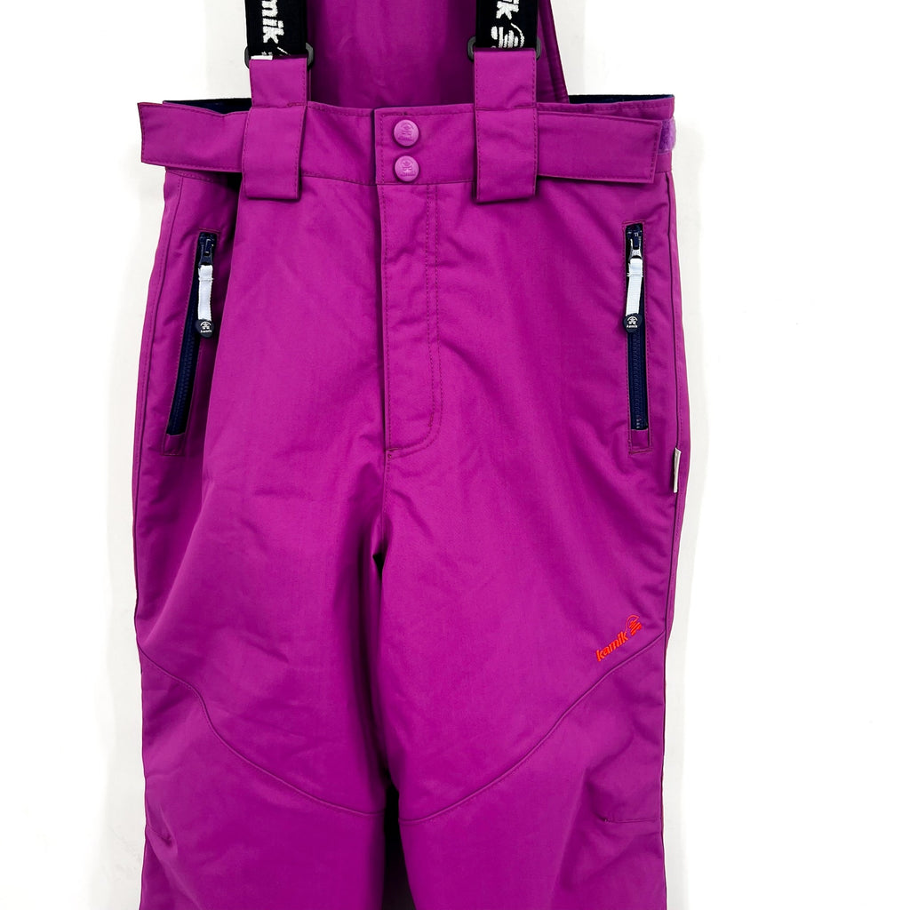 Kamik Bella Insulated Snow Pants Bibs Girls 12 Purple Waterproof Suspender NWOT