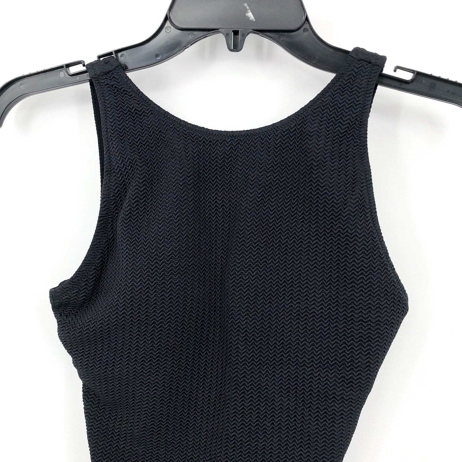 SEAFOLLY Sea Dive High Neck One Piece Swimsuit Size 10 Black Lace Back NWT