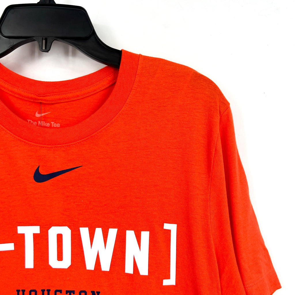 NIKE Mens Houston Astros Graphic T-shirt Small Orange Bracket Team Phrase NWT