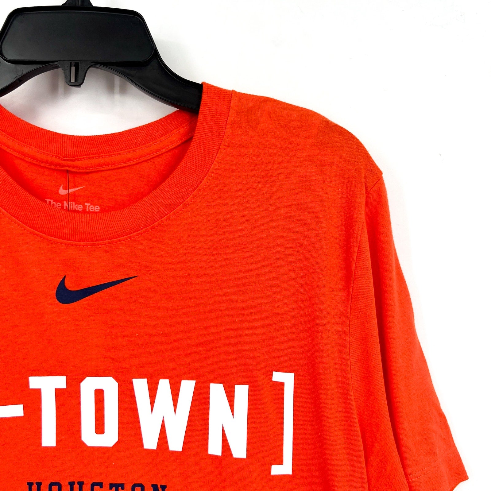 NIKE Mens Houston Astros Graphic T-shirt Small Orange Bracket Team Phrase NWT