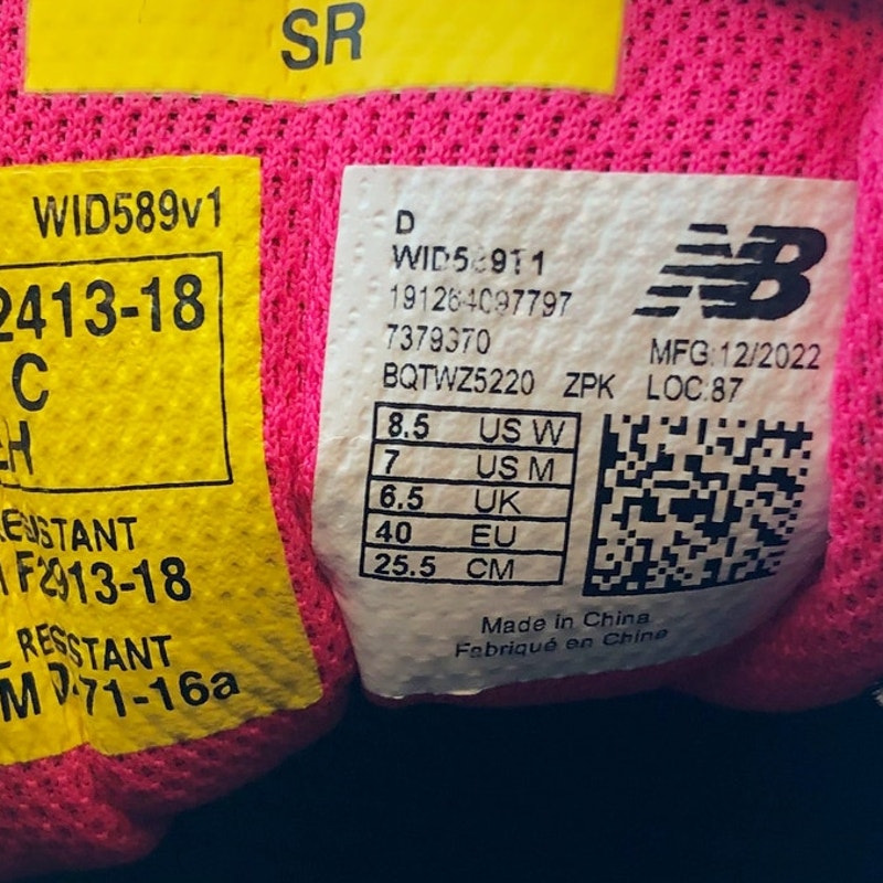 New Balance Womens 589v1 Work Sneaker Shoe 8.5 Wide Gray Pink Comp Toe EH SR NIB
