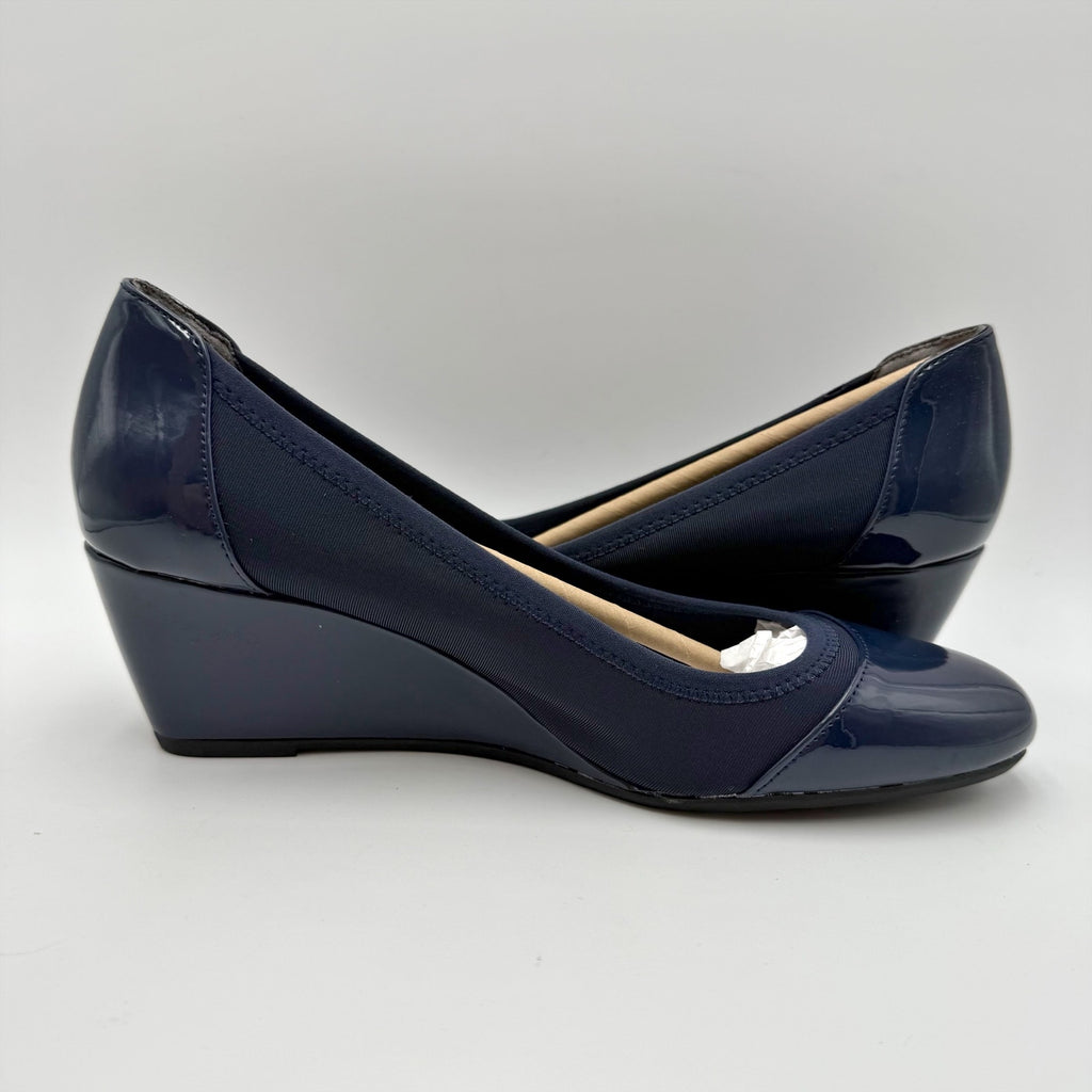 LifeStride Womens Juliana Wedge Pumps Size 8 Narrow EU 38.5 Navy Blue NIB