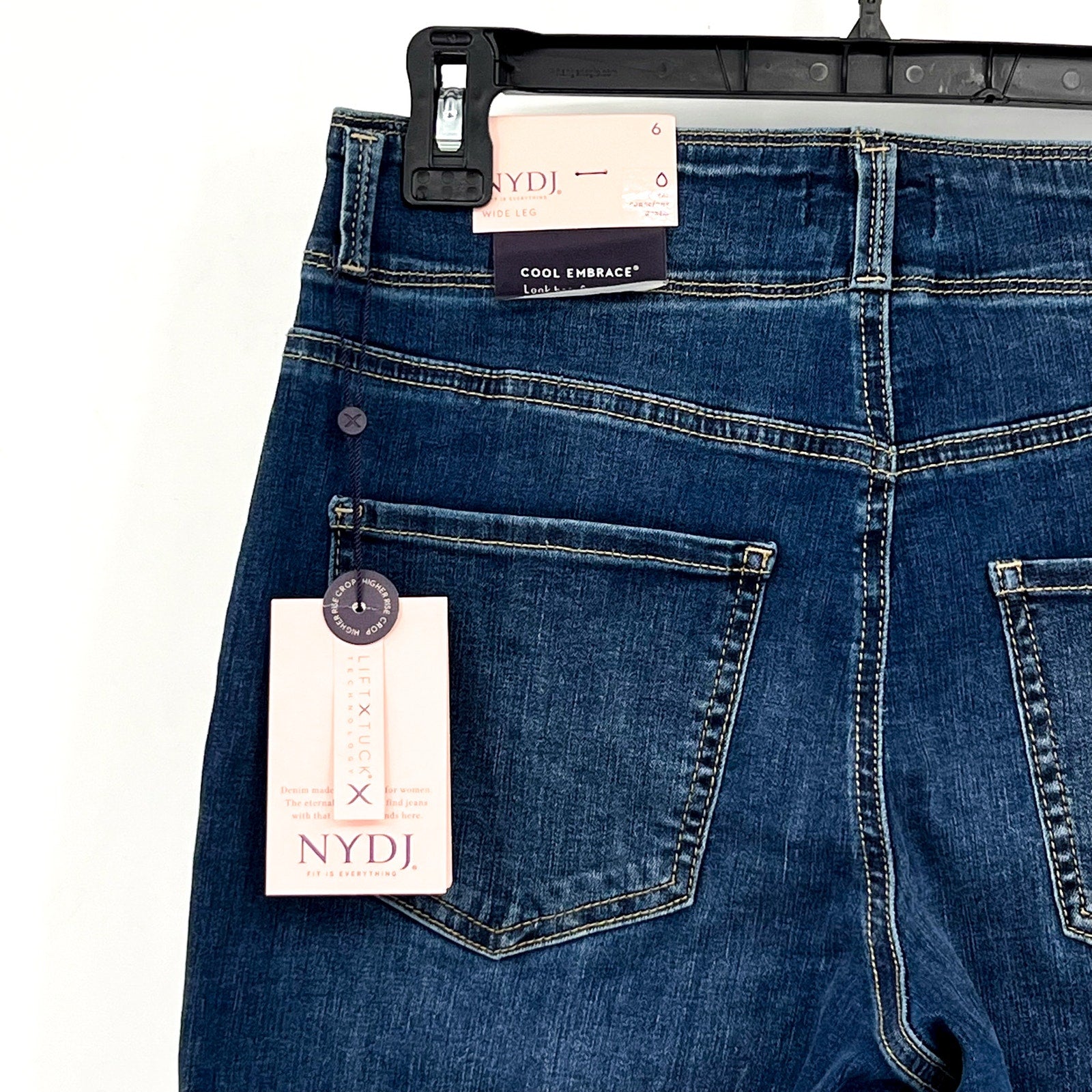 NYDJ Womens Major Wide Leg Capri Jeans Size 6 Serendipity Blue NWT