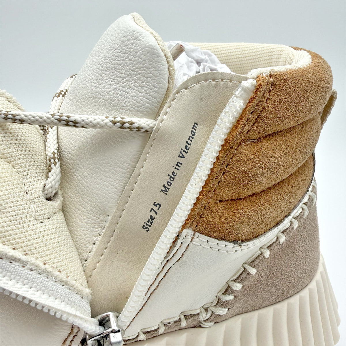 Dolce Vita Womens Daley Hi-Top Casual Sneakers Size 7.5 M Tan White Suede NIB