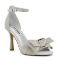 Steve Madden Womens Realm Heeled Sandals US 9 M Silver Rhinestone NWOB