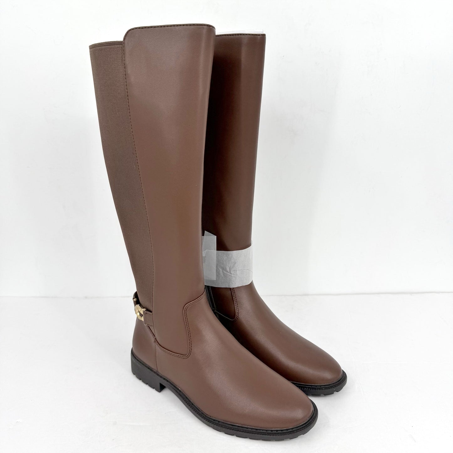 Coach Womens Faith Knee High Boots US 8.5 B EU 39 Brown Vegan Leather NIB