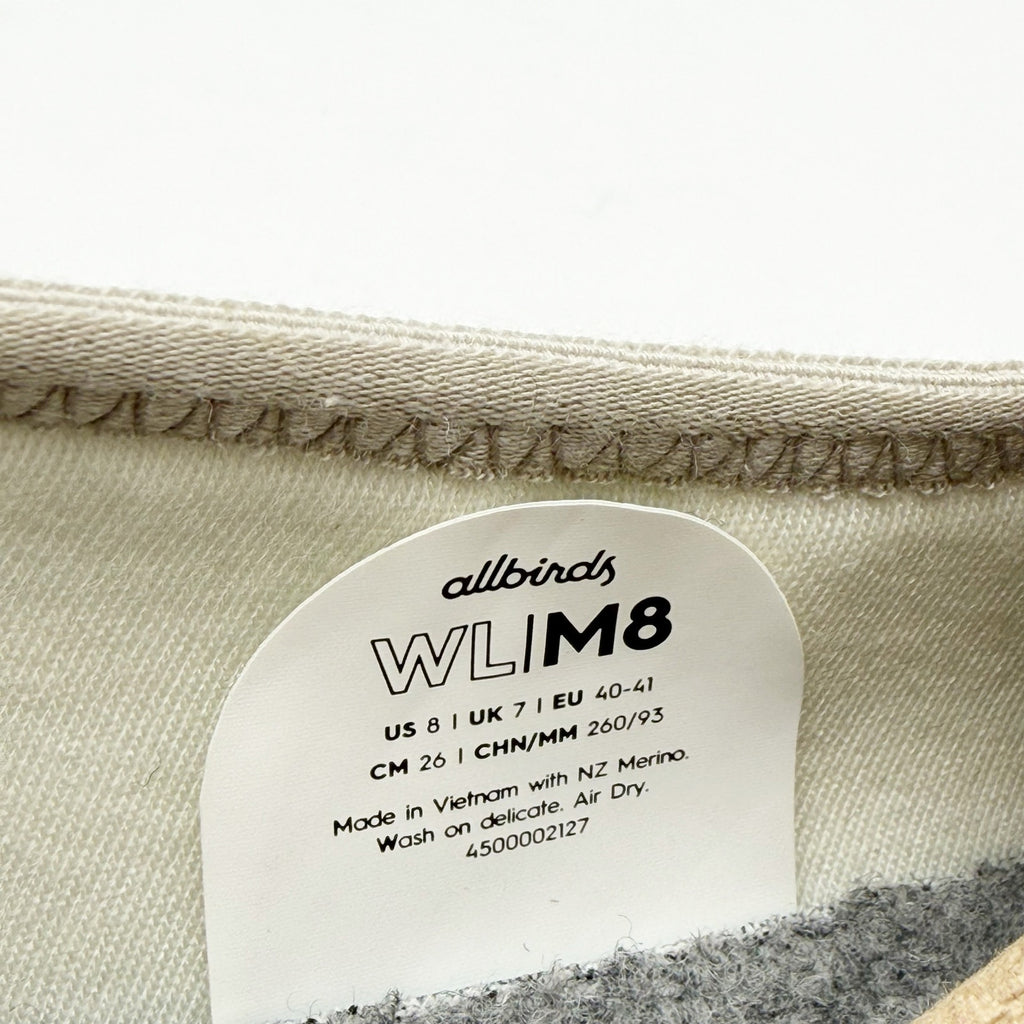 AllBirds Mens Wool Lounger Sneakers US 8 EU 40.5 Pewter Grey Woven Slip On NIB