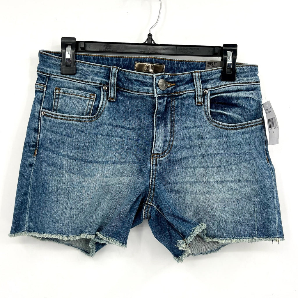 KUT FROM THE KLOTH Women's Gidget Fray Denim Shorts Size 4 Consolidated Blue NWT
