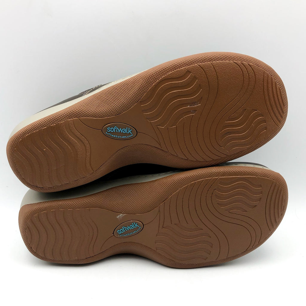 Softwalk Womens Aberdeen Mule Clogs SIZE 7 M EU 37 Dark Brown Leather NIB