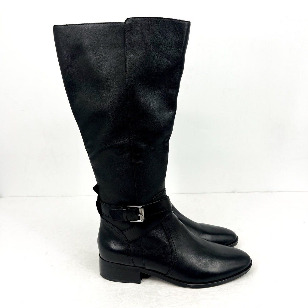 Naturalizer Womens Rena Knee High Boot 8.5M Wide Calf EU 38.5 Black Leather NWOB