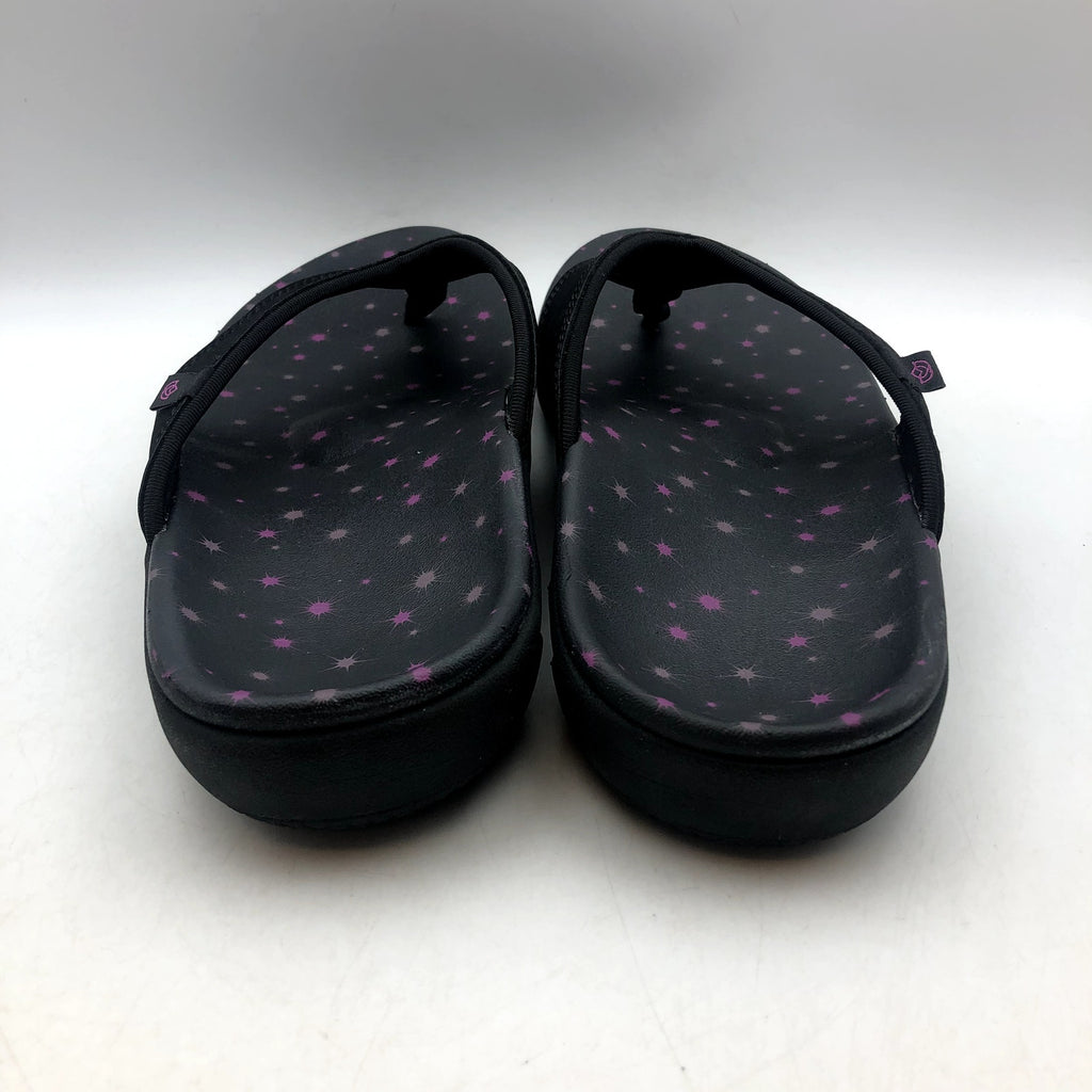 Spenco Waco Womens Yumi Constellation Flip Flops Size 10 Black Sandal Stars NWOB
