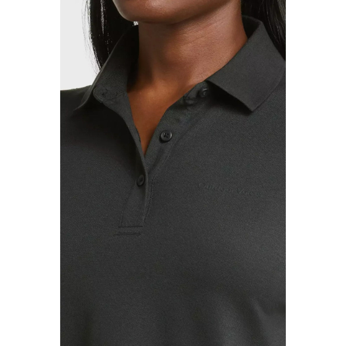 OUTDOOR VOICES Womens Birdie Cropped Polo Shirt Black XXL Short Sleeve