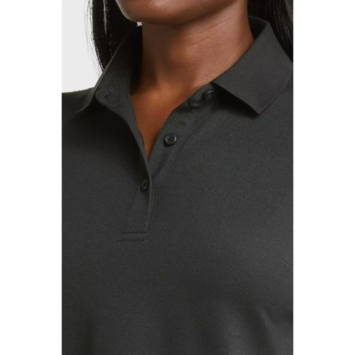 OUTDOOR VOICES Womens Birdie Cropped Polo Shirt Black XXL Short Sleeve