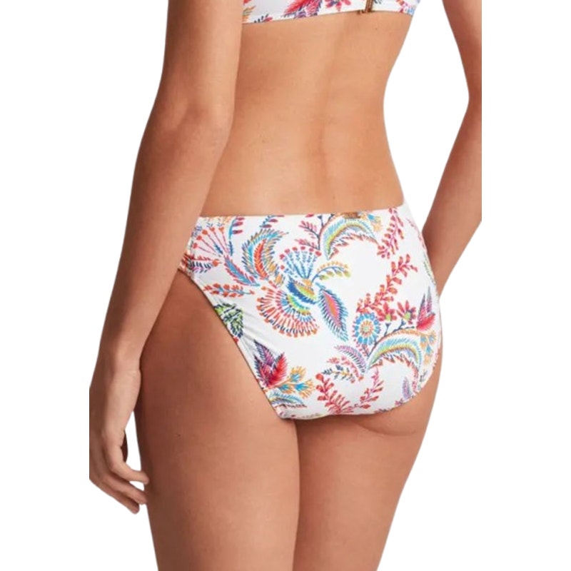 LAUREN RALPH LAUREN Fleurette Hipster Bikini Bottom Size 8 White Twist Side NWT