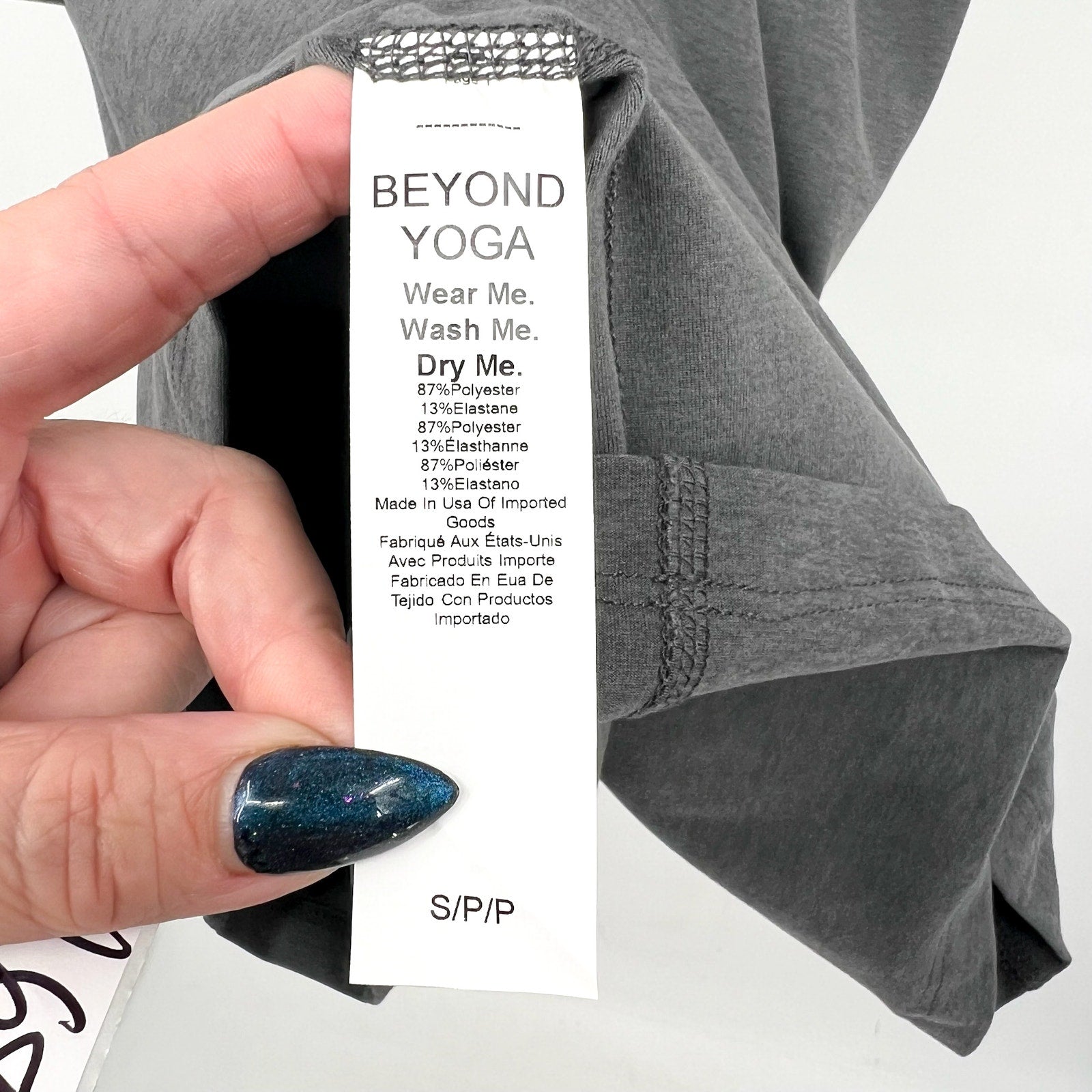 BEYOND YOGA Outlines Dress Small True Gray Heather Cloud White Spacedye NWT