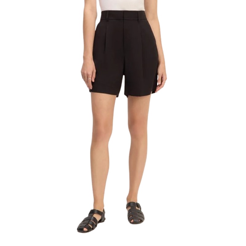 EVERLANE Women's The Way-High Drape Shorts Size 4 Black Pleated NWT