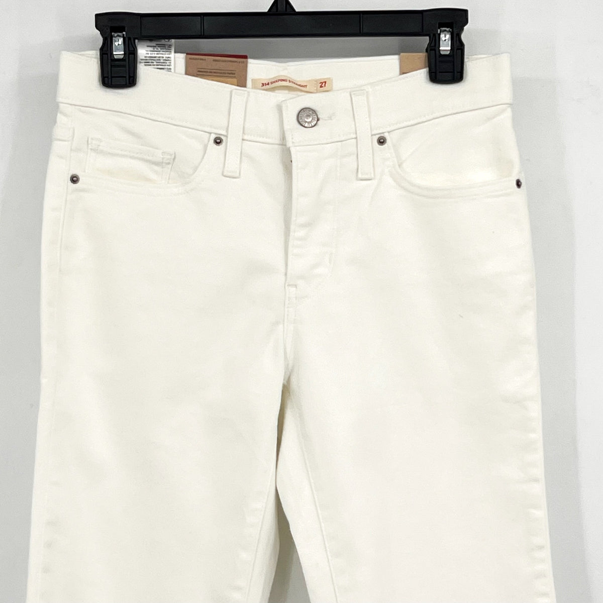 LEVI'S Women's 314 Shaping Straight Jeans 27x32 US 4 Clean White Stretch NWT