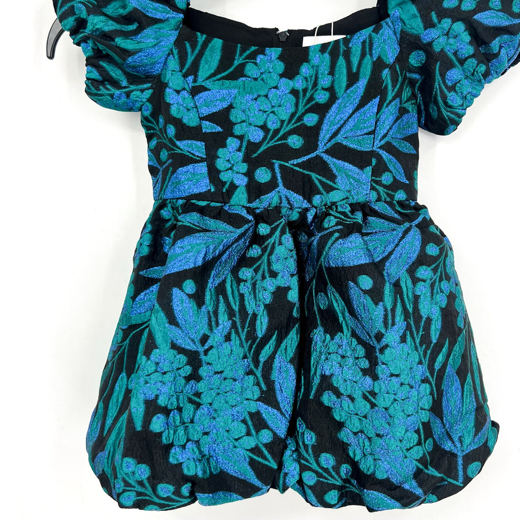 LILLY PULITZER Girls Koji Dress US 2 Deep Lagoon Berry Wild Metallic Brocade NWT