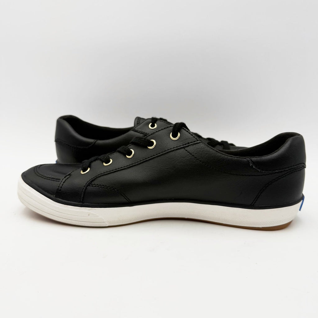 Keds Womens Center III Casual Sneakers Size 9 EU 40 Black Leather NWOB