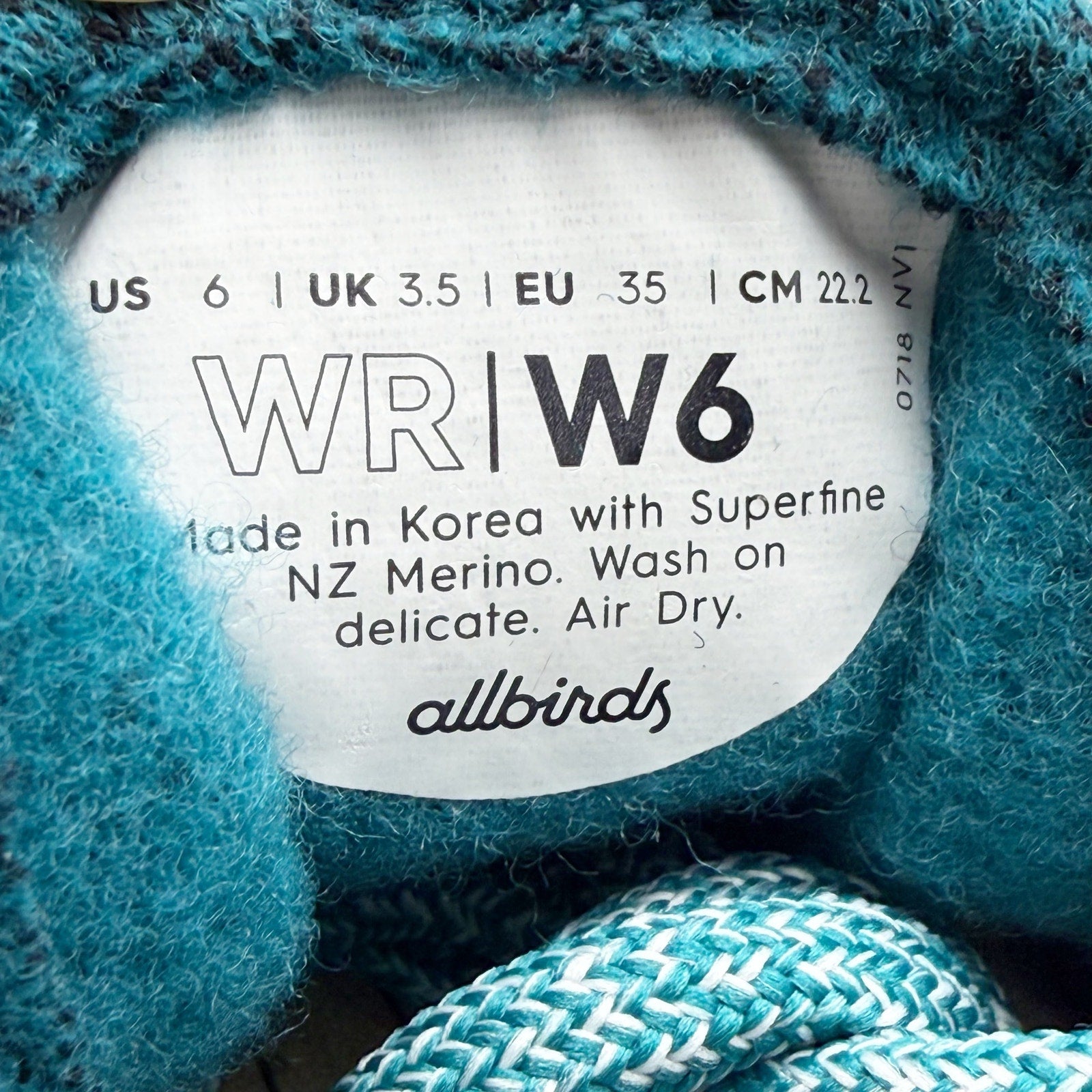 AllBirds Womens Wool Runner Sneakers US 6 EU 36 Teal Athletic NIB