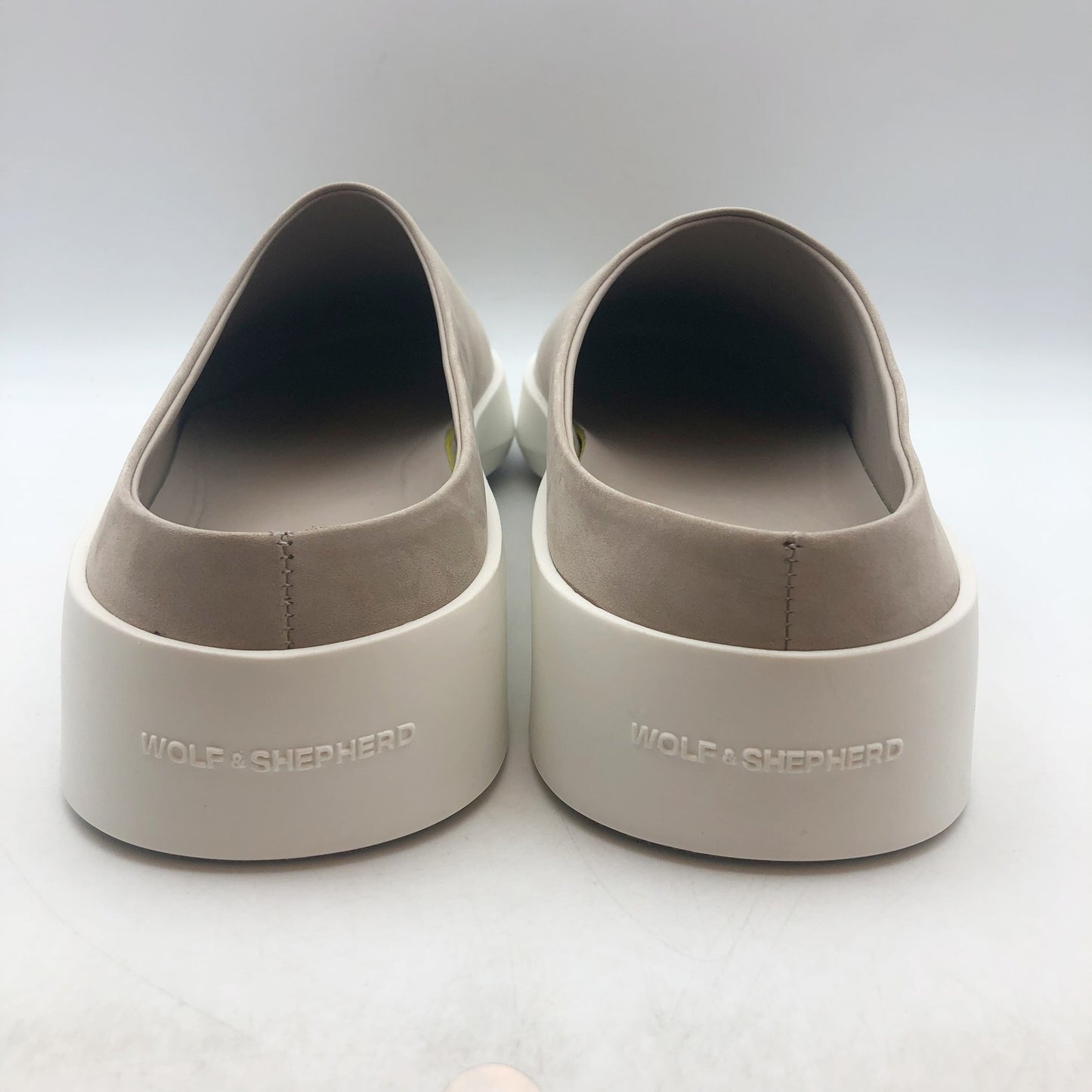 Wolf & Shepherd Mens Cruise Mule Slip On Shoes Size 12 Warm Gray Leather NIB