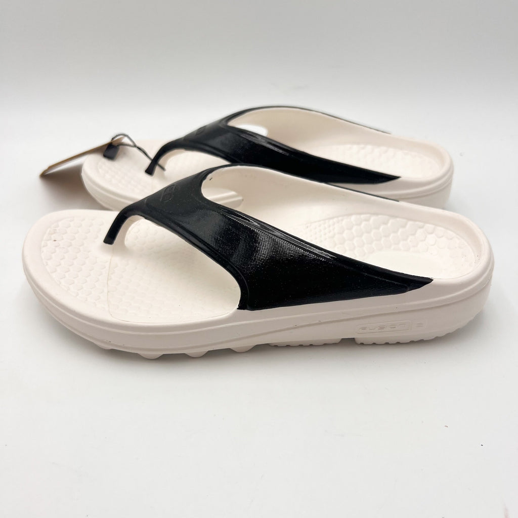 Spenco Women Fusion 2 Pearl Sandals Size 6 Wide Black Slide Flip Flop NWOB