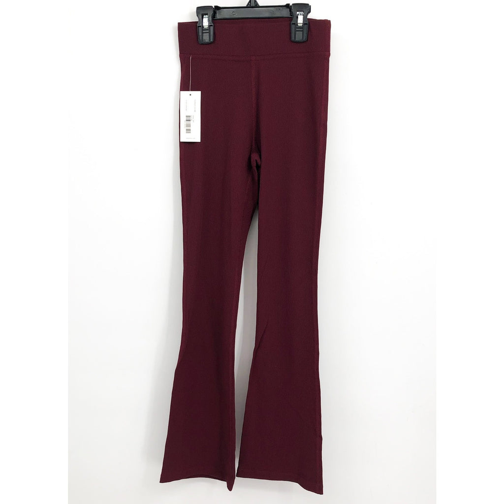 OUTDOOR VOICES Womens Kick Flare Pants XXS Red Shiraz Superform Rib NWT