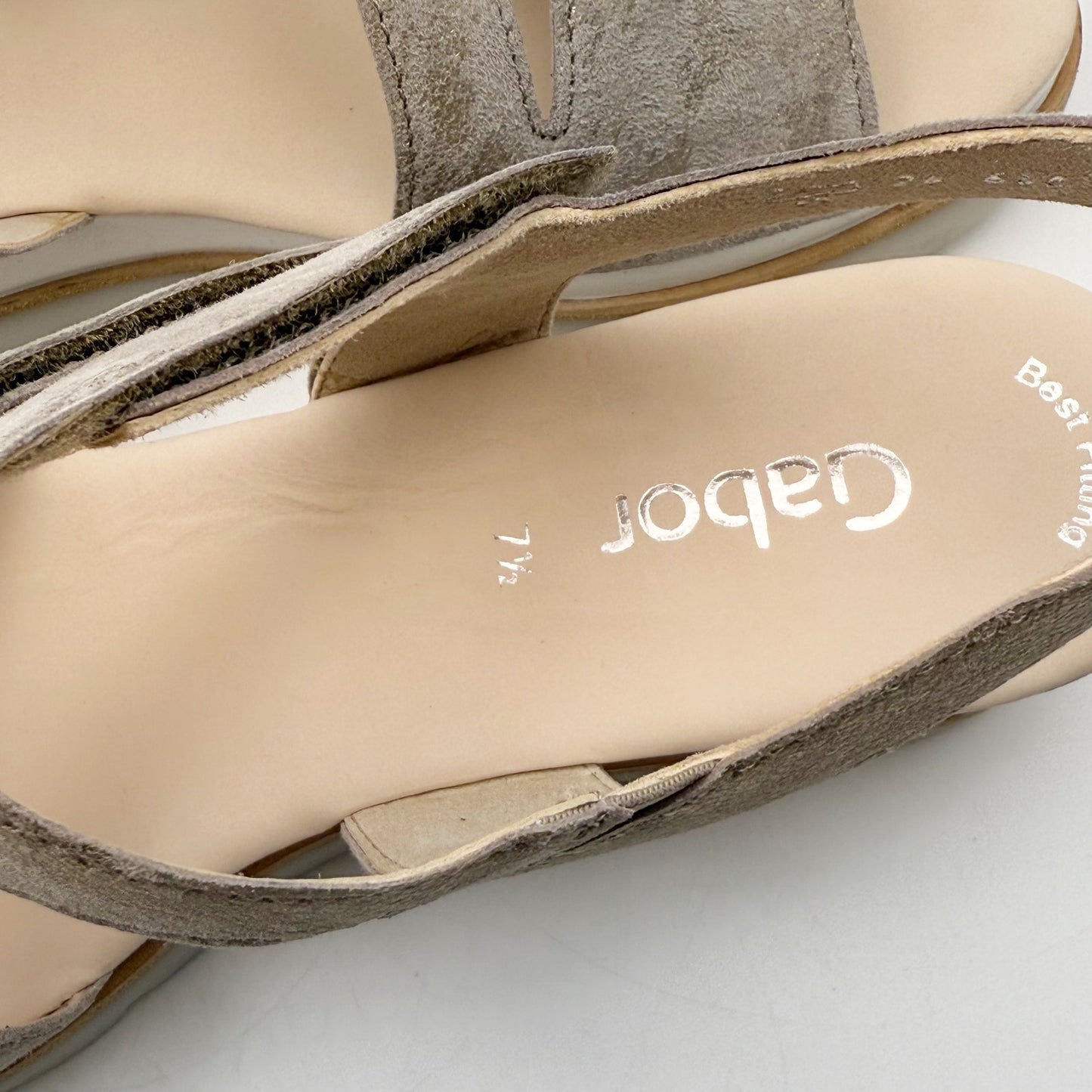 Gabor Womens 24.640 Wedge Sandals US 10 UK 7.5 Gold Metallic Leather NIB