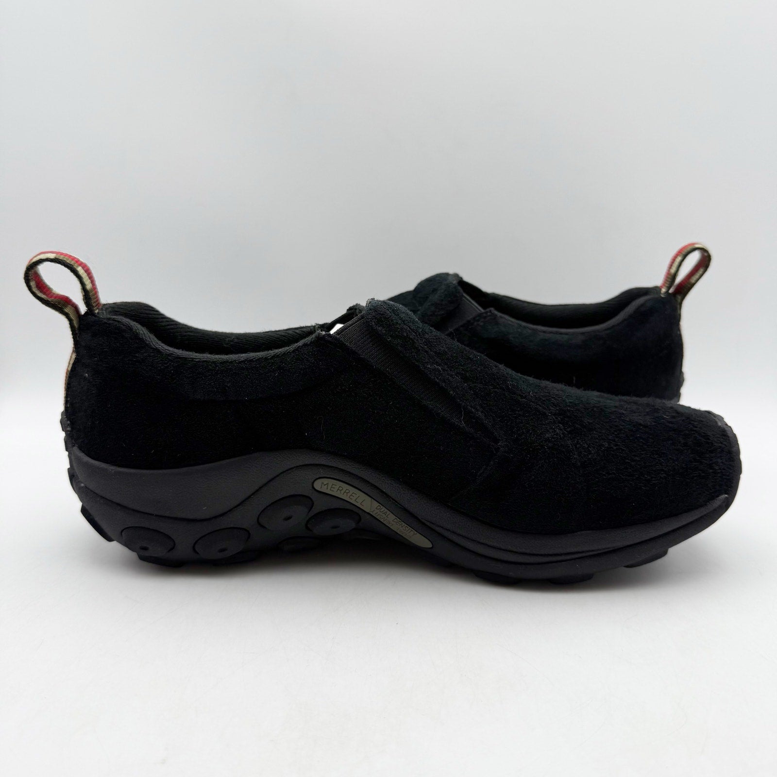 MERRELL Womens Jungle Moc Toe Shoes US 7 M Black Midnight Suede Slip On NIB