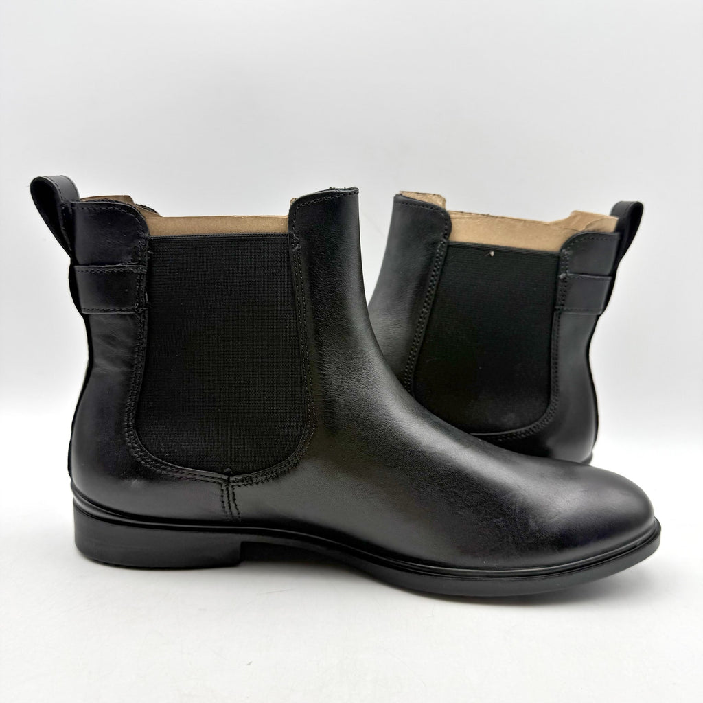 Ecco Womens Classic Chelsea Ankle Boots EU 38 US 7.5 Black Leather Buckle NIB